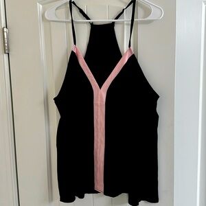 Black tank with soft pink detail